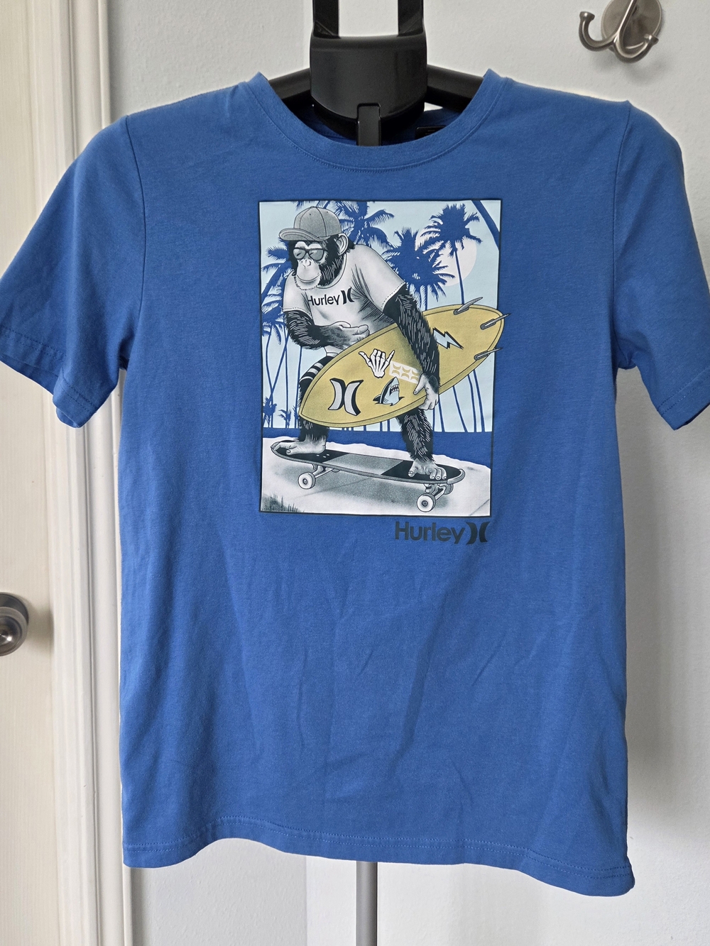 Hurley Men's Blue Graphic Surf Skate T-Shirt